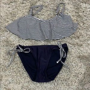 Navy striped swimsuit
